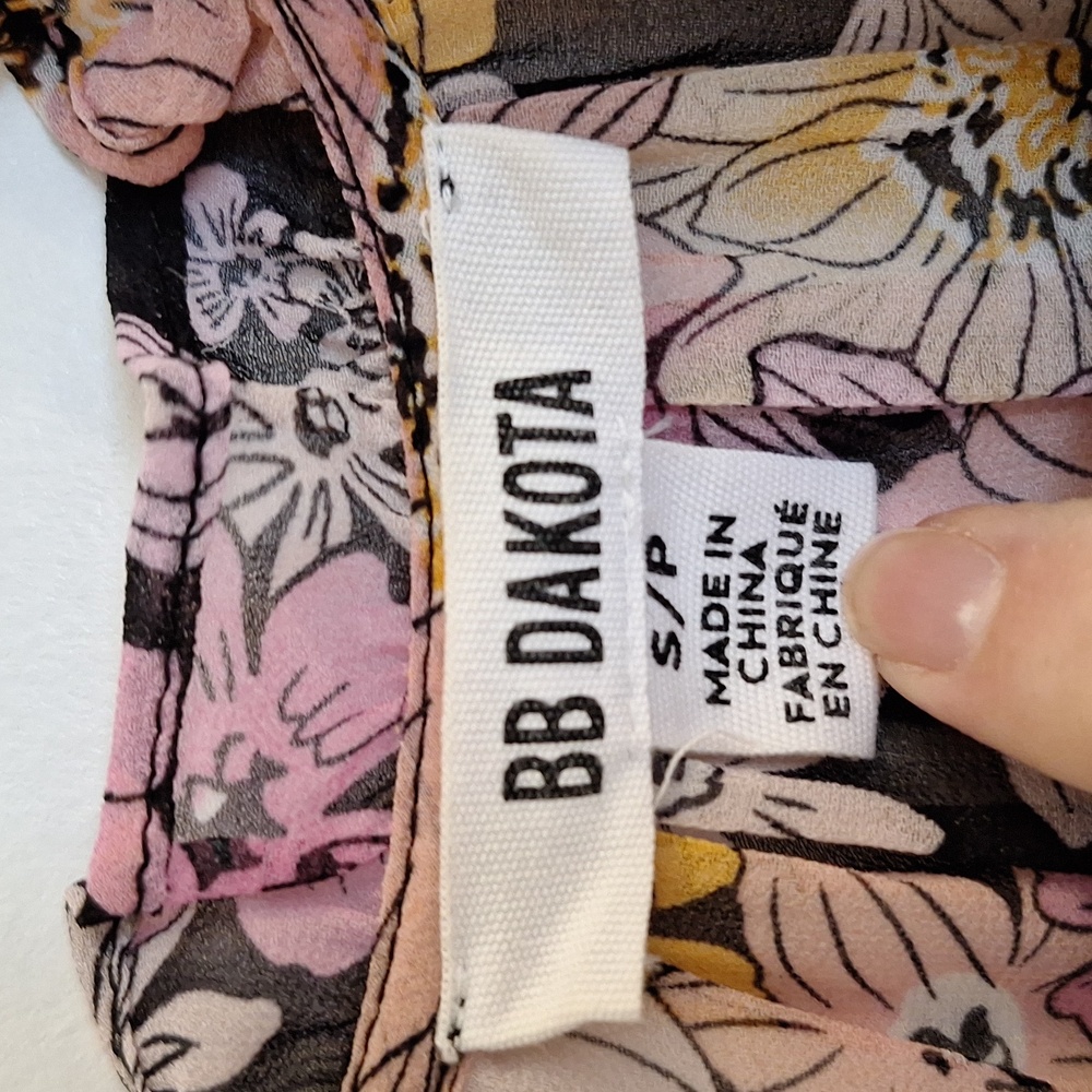 BB Dakota Floral Dress - Black, Pink, Yellow - Picture 2 of 4